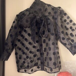 Blouse with bow tie - sheer